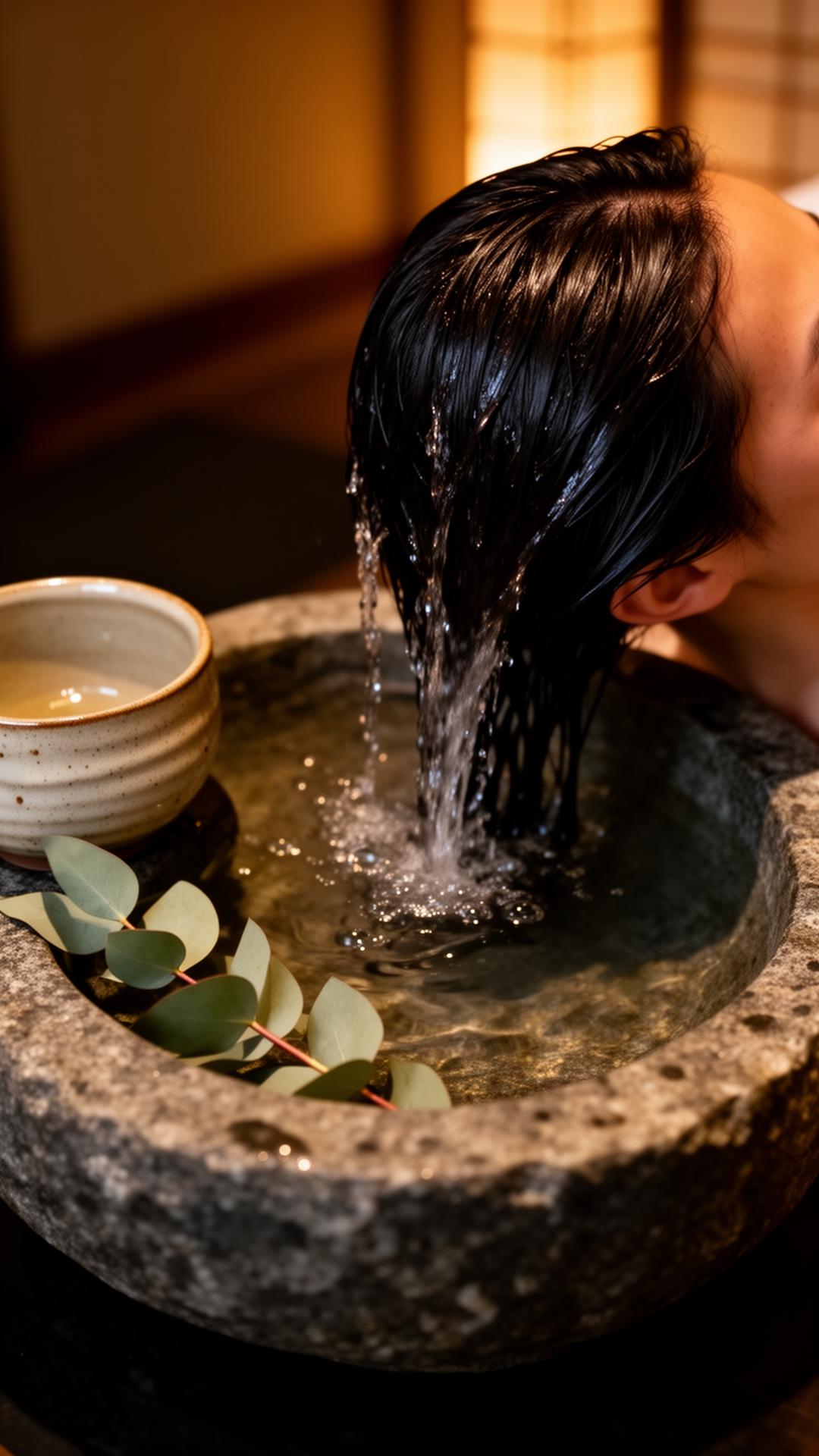 Japanese Head Spa met water